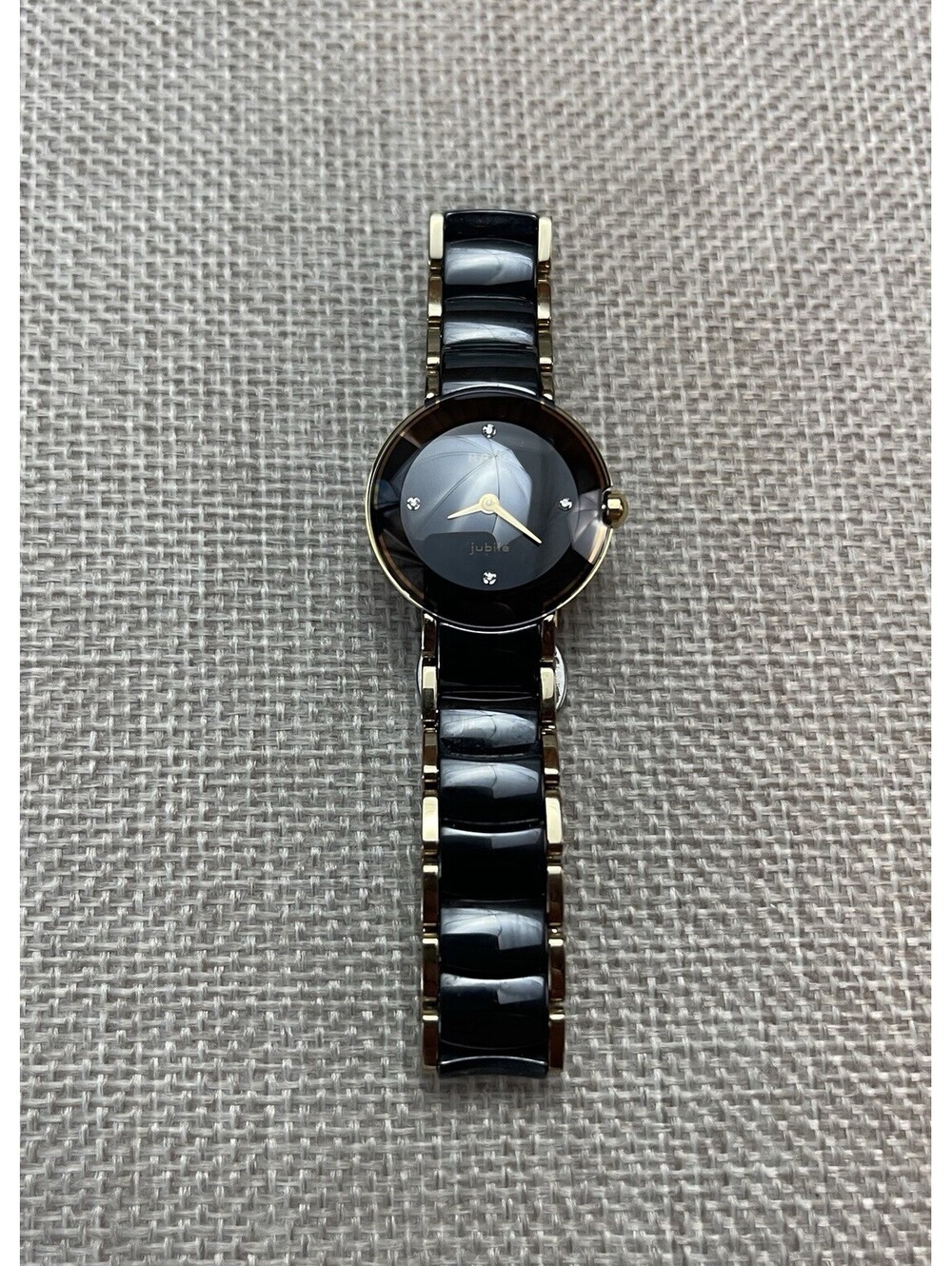 RADO DiaStar Black Dial Swiss Ceramic Quartz Ladies Watch Needs Battery